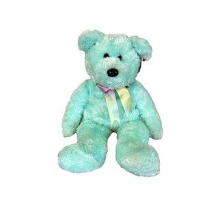 Ty Large Plush Beanie Buddy - Sherbet ( the Bear Green ) Teddy Bear Tags